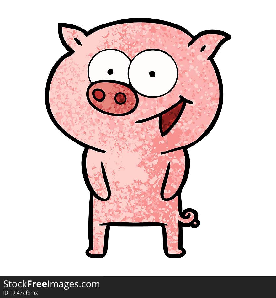 cheerful pig cartoon. cheerful pig cartoon