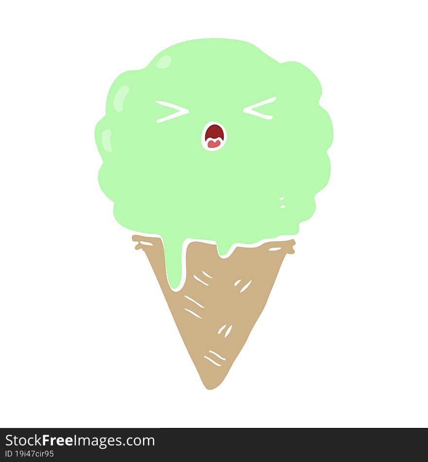 flat color style cartoon ice cream