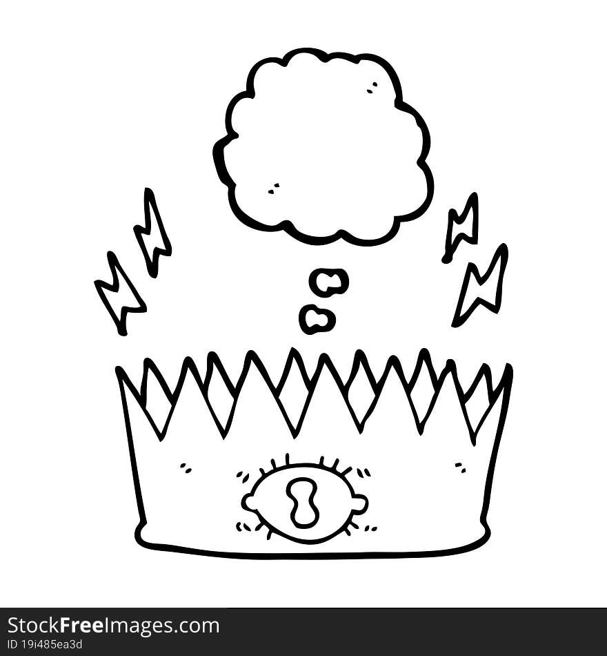 thought bubble cartoon magic crown