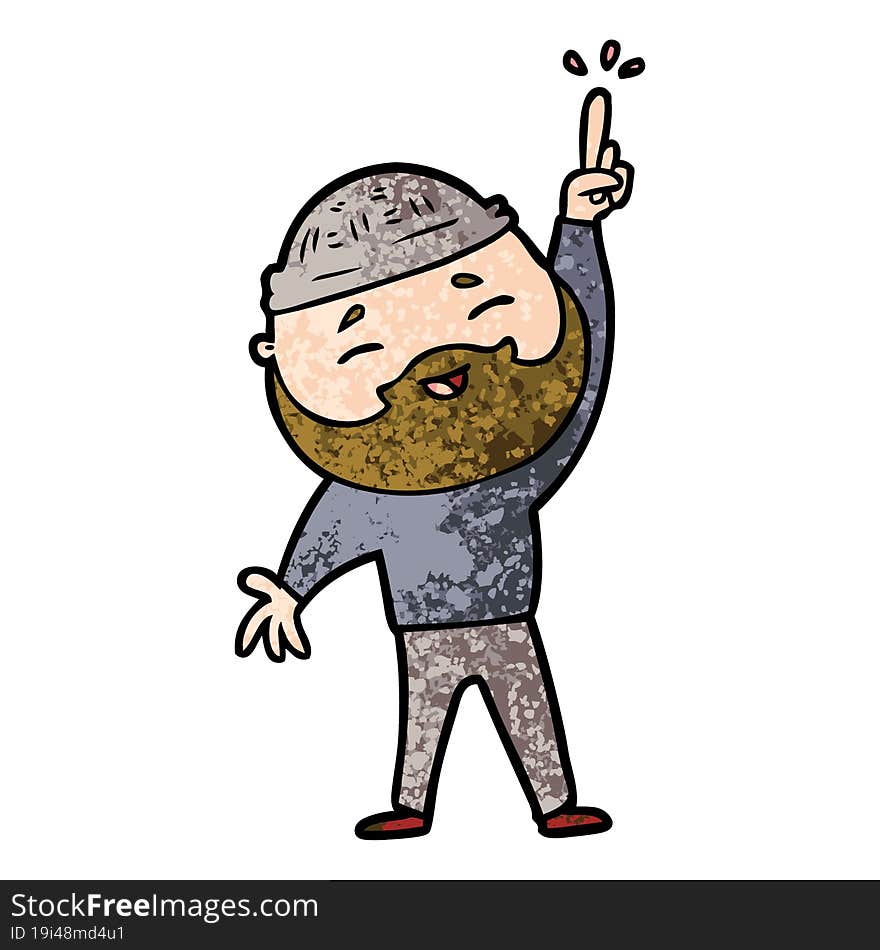 cartoon happy bearded man. cartoon happy bearded man