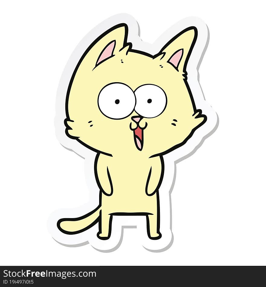 sticker of a funny cartoon cat