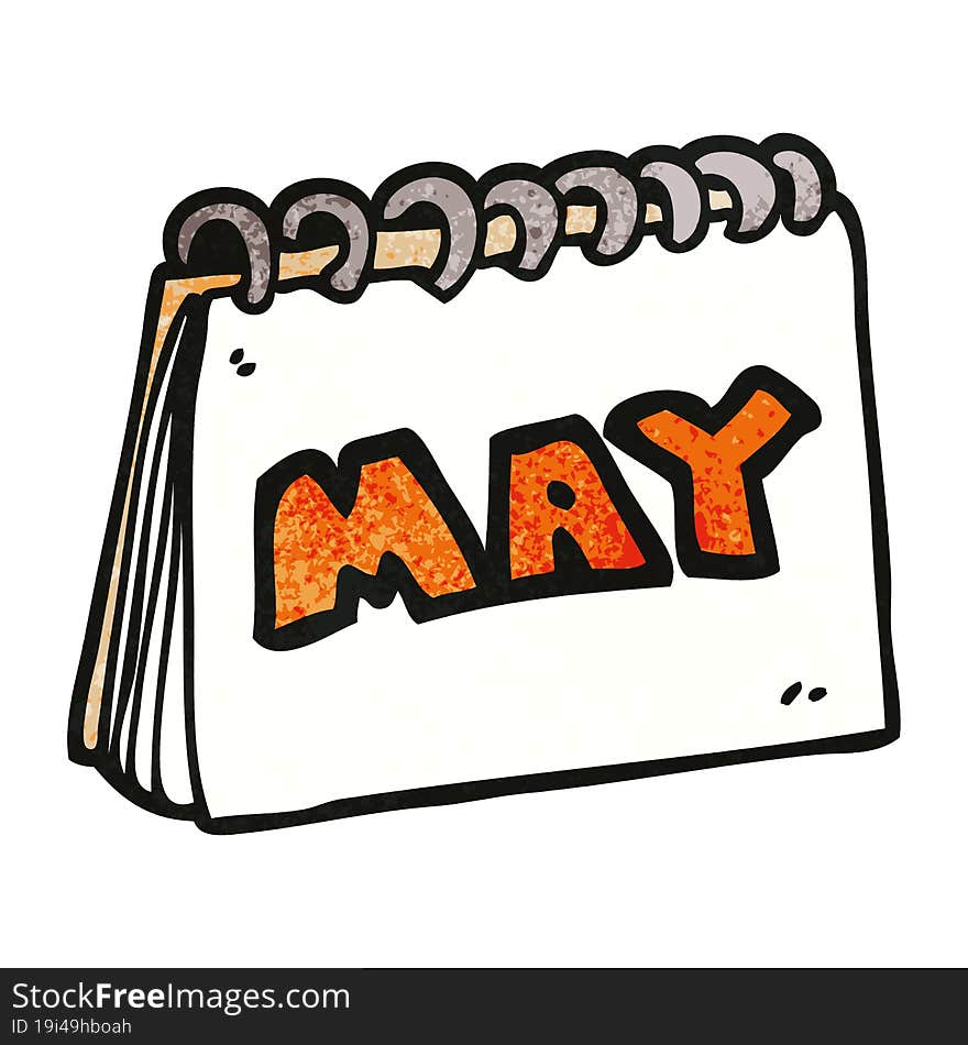 cartoon doodle calendar showing month of may