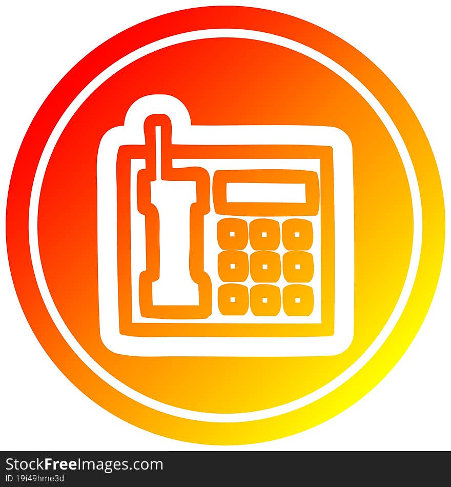 Office Telephone Circular In Hot Gradient Spectrum