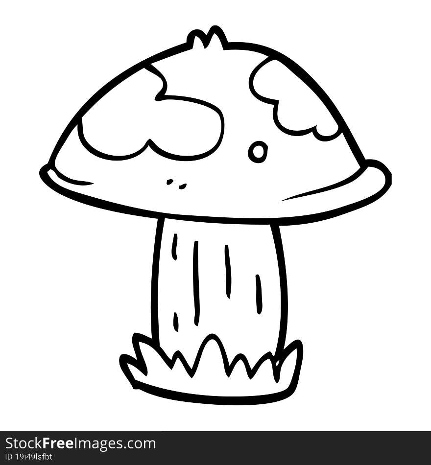 Line Drawing Cartoon Poisonous Toadstool