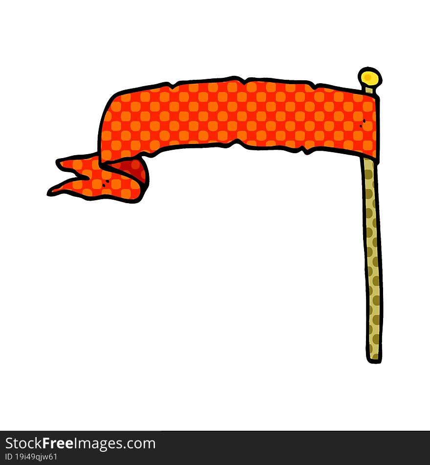 cartoon doodle waving flag