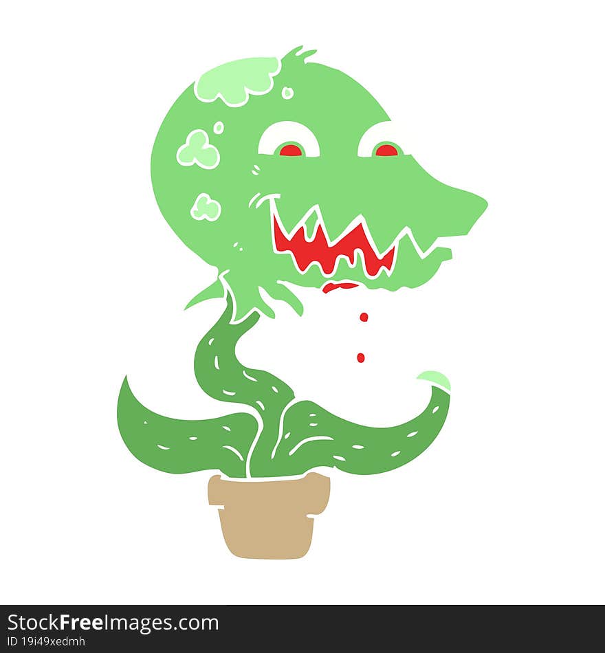 flat color illustration of monster plant. flat color illustration of monster plant