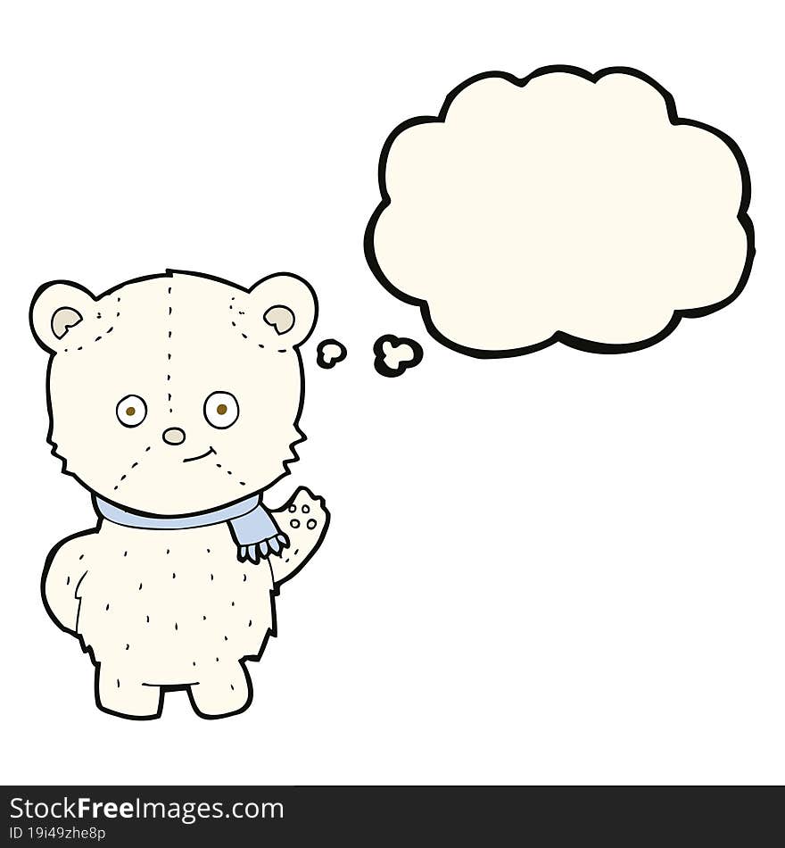 cute cartoon polar bear with thought bubble