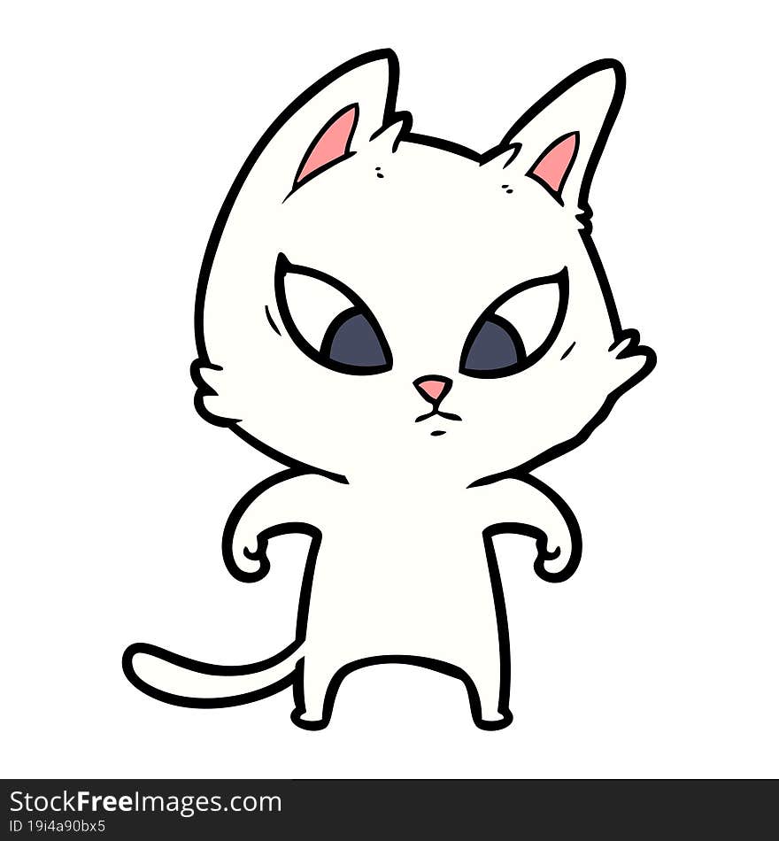 confused cartoon cat. confused cartoon cat