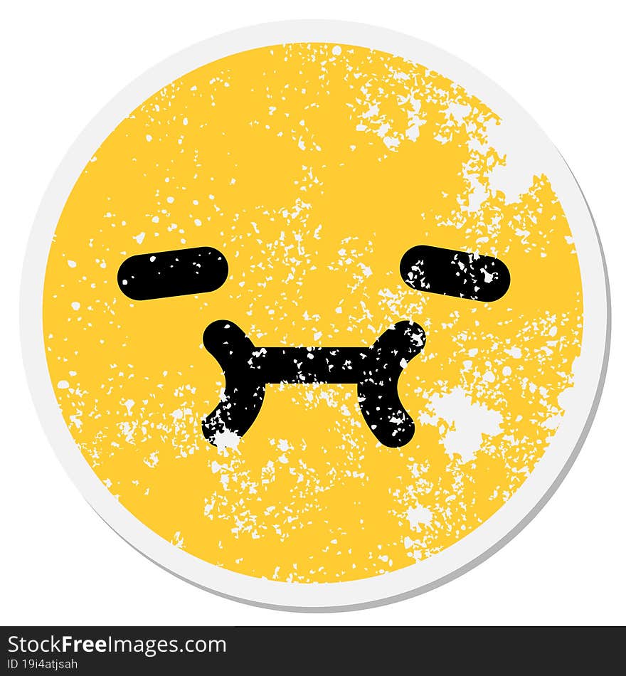 Tired Face Circular Sticker