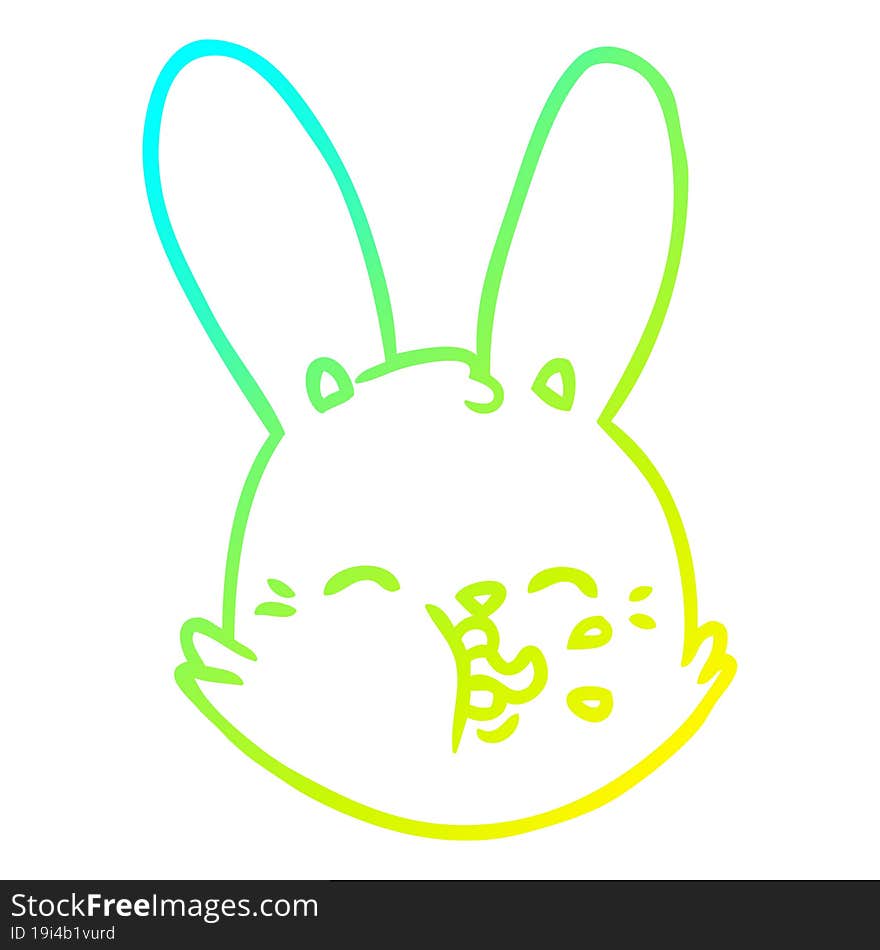 cold gradient line drawing cartoon funny rabbit face