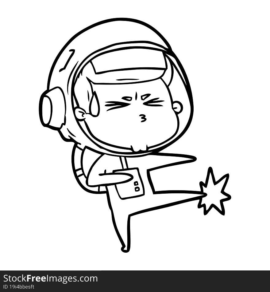 cartoon stressed astronaut. cartoon stressed astronaut