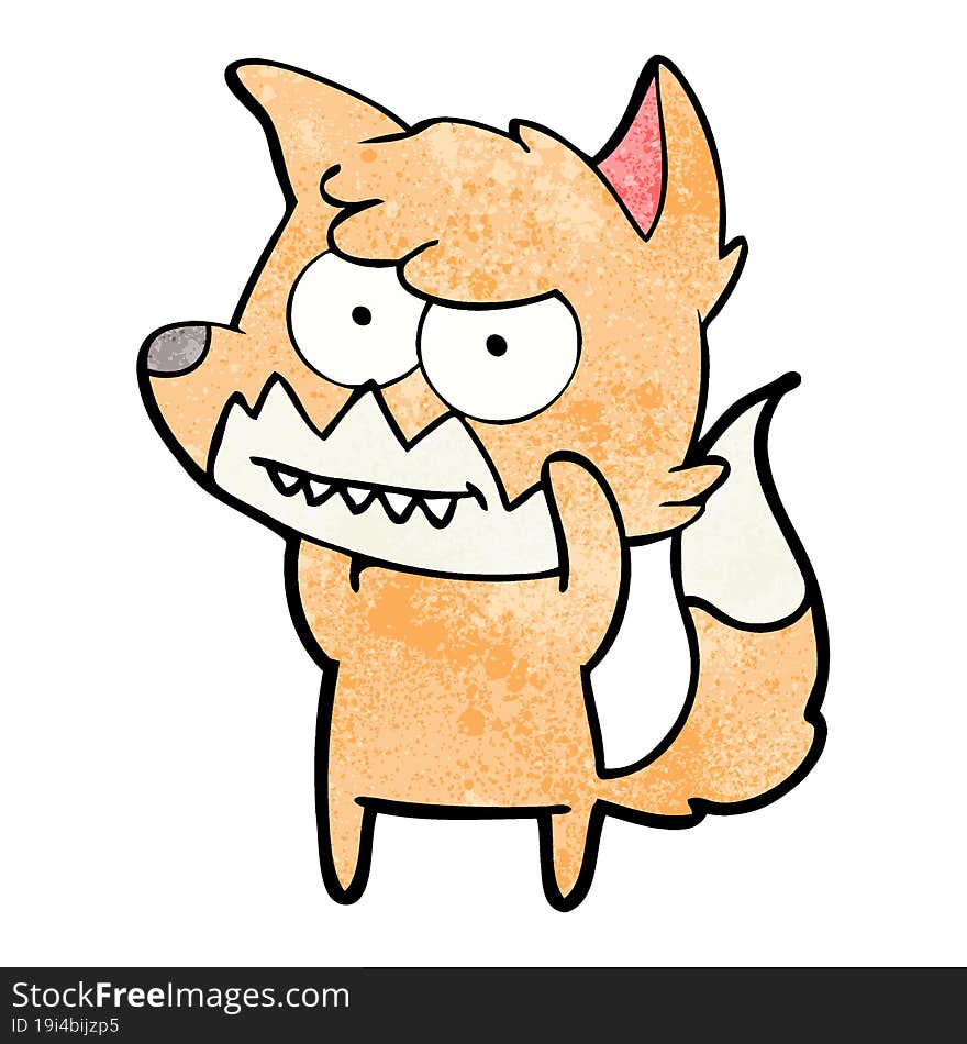 cartoon grinning fox. cartoon grinning fox