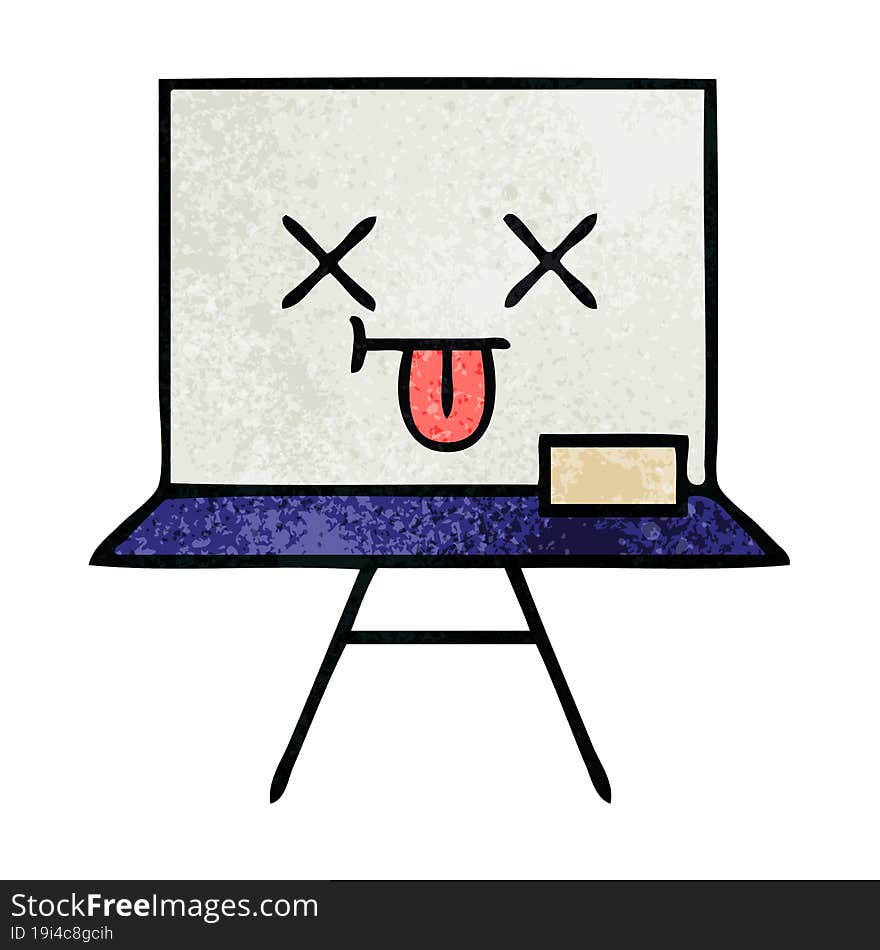 retro grunge texture cartoon white board