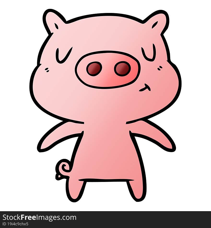 cartoon content pig. cartoon content pig