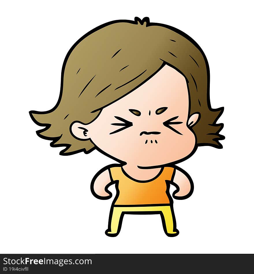 cartoon angry girl. cartoon angry girl