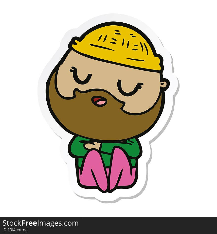 sticker of a cartoon man with beard