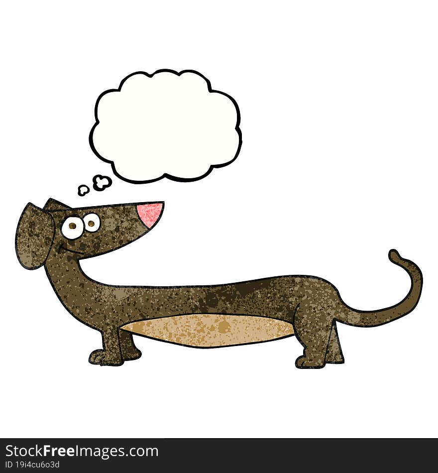 thought bubble textured cartoon dachshund