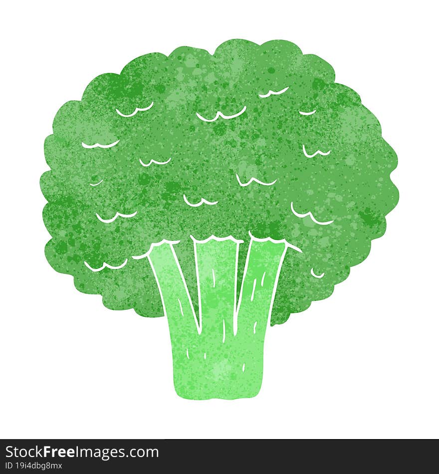 retro cartoon broccoli