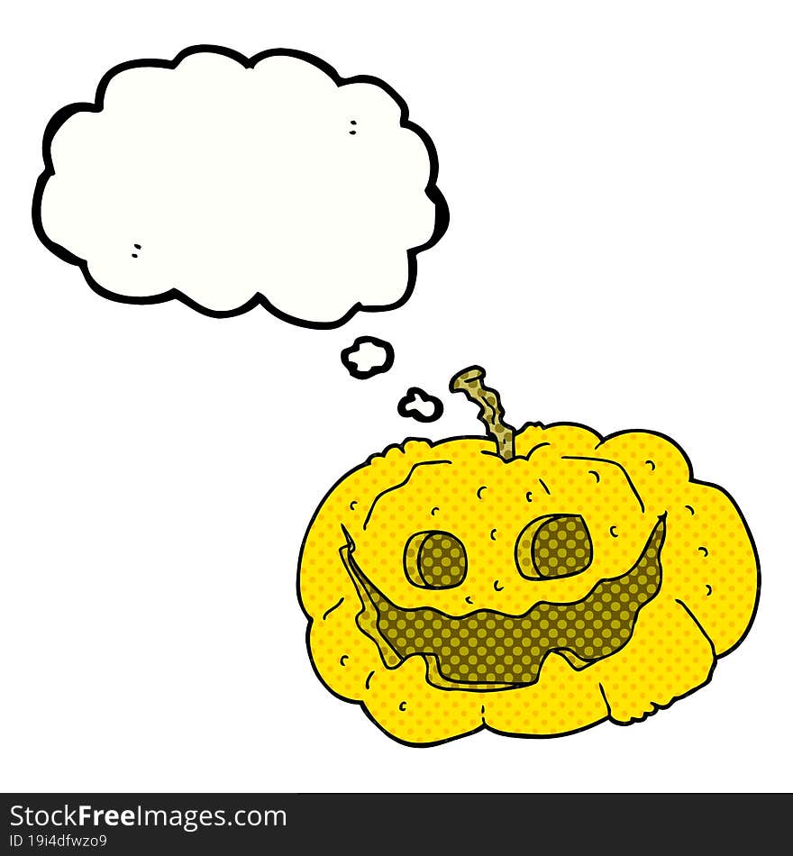 thought bubble cartoon halloween pumpkin