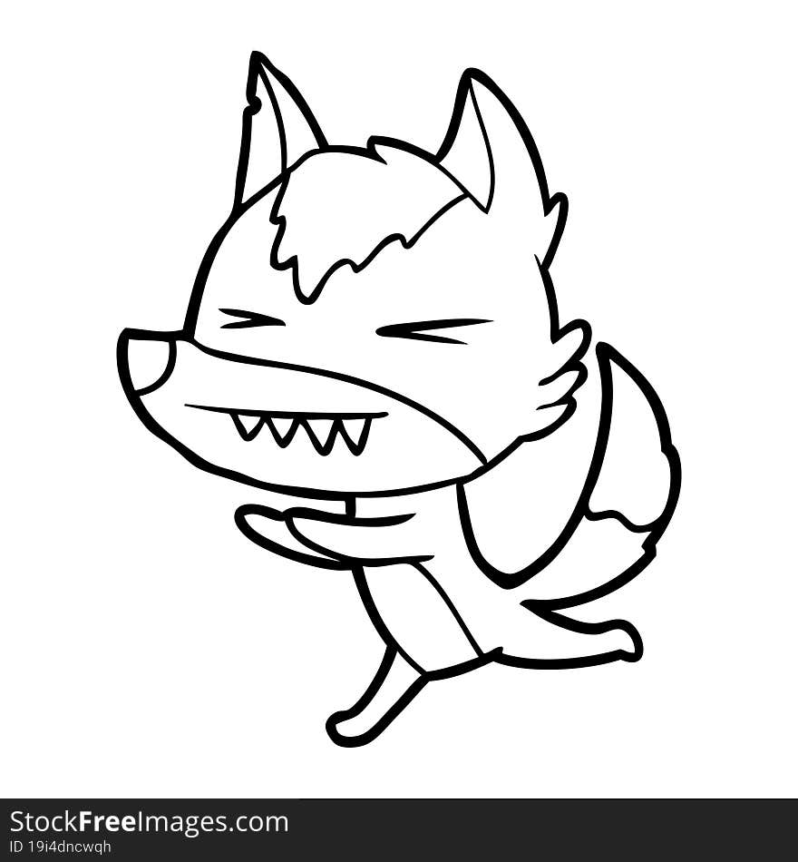 angry wolf running. angry wolf running