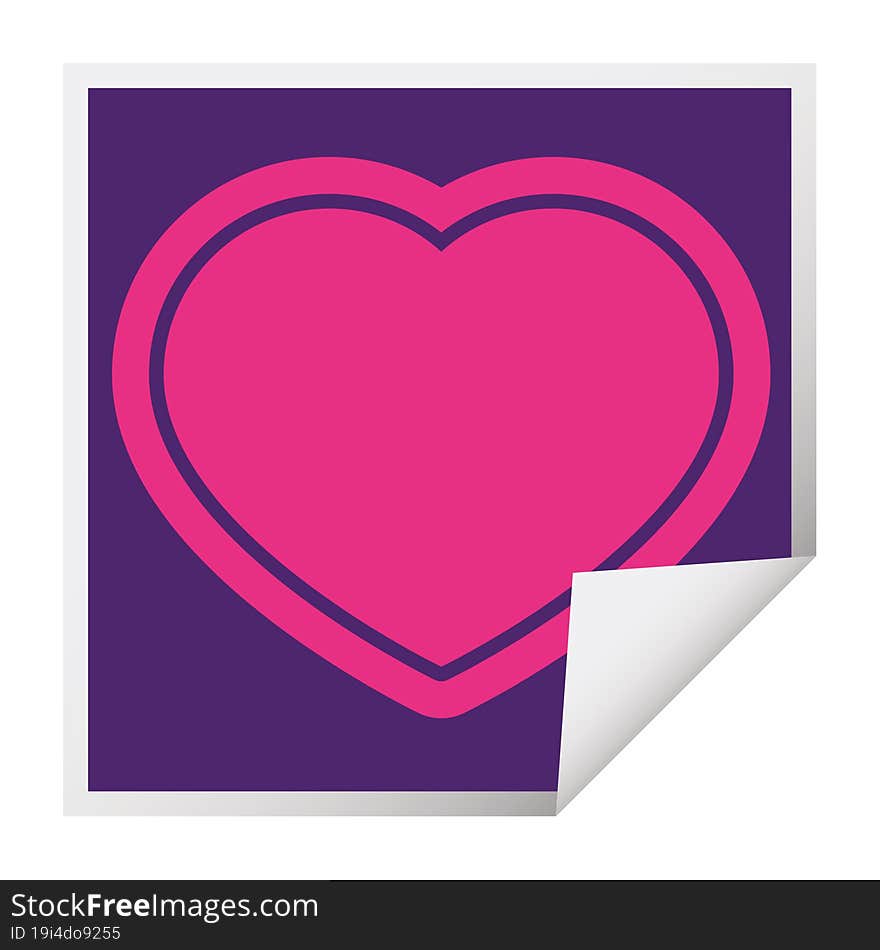 heart graphic vector square peeling sticker. heart graphic vector square peeling sticker