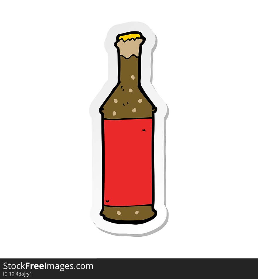 sticker of a cartoon beer bottle