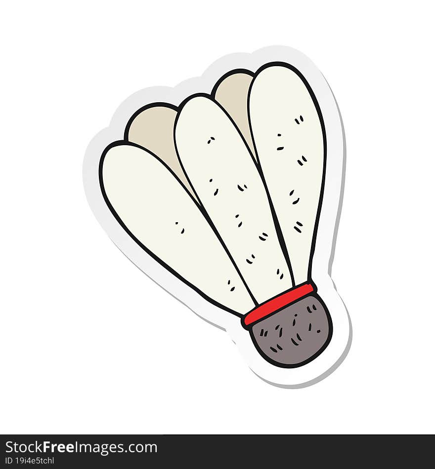 sticker of a cartoon badminton