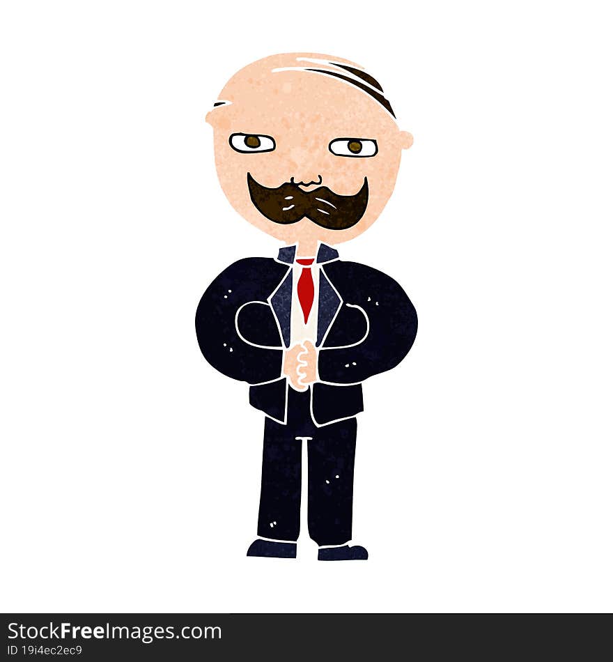 Cartoon Old Man With Mustache