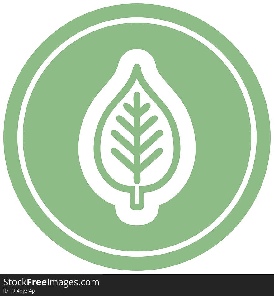 natural leaf circular icon symbol