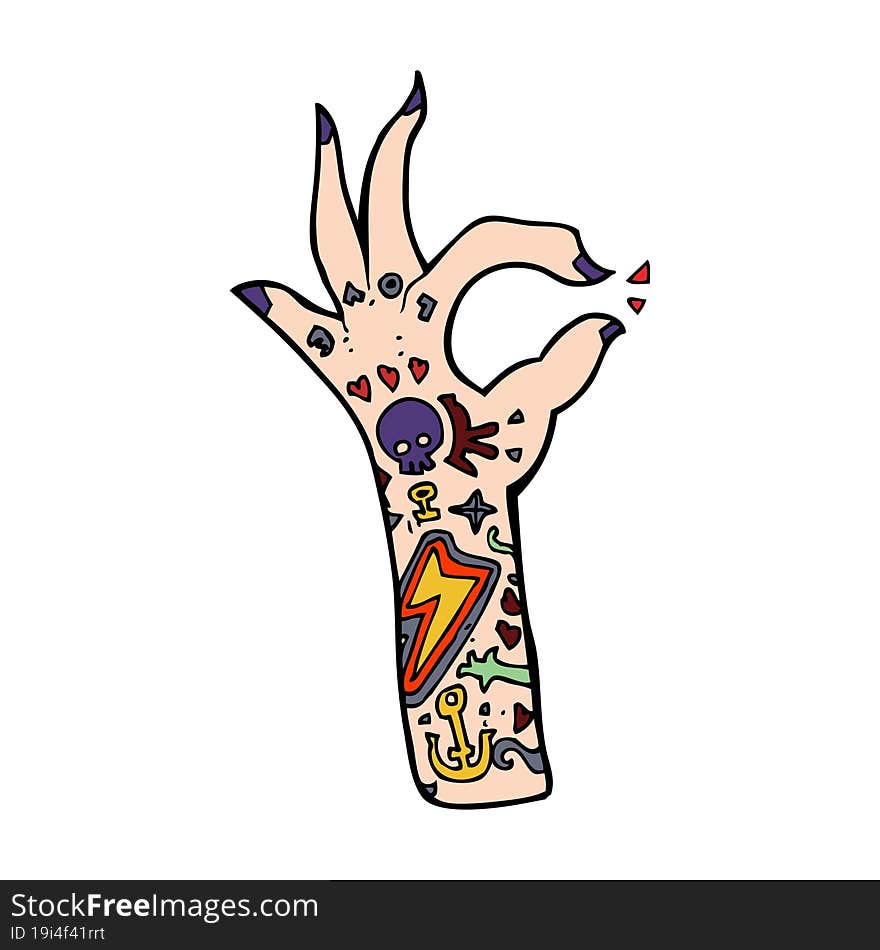 cartoon tattoo arm