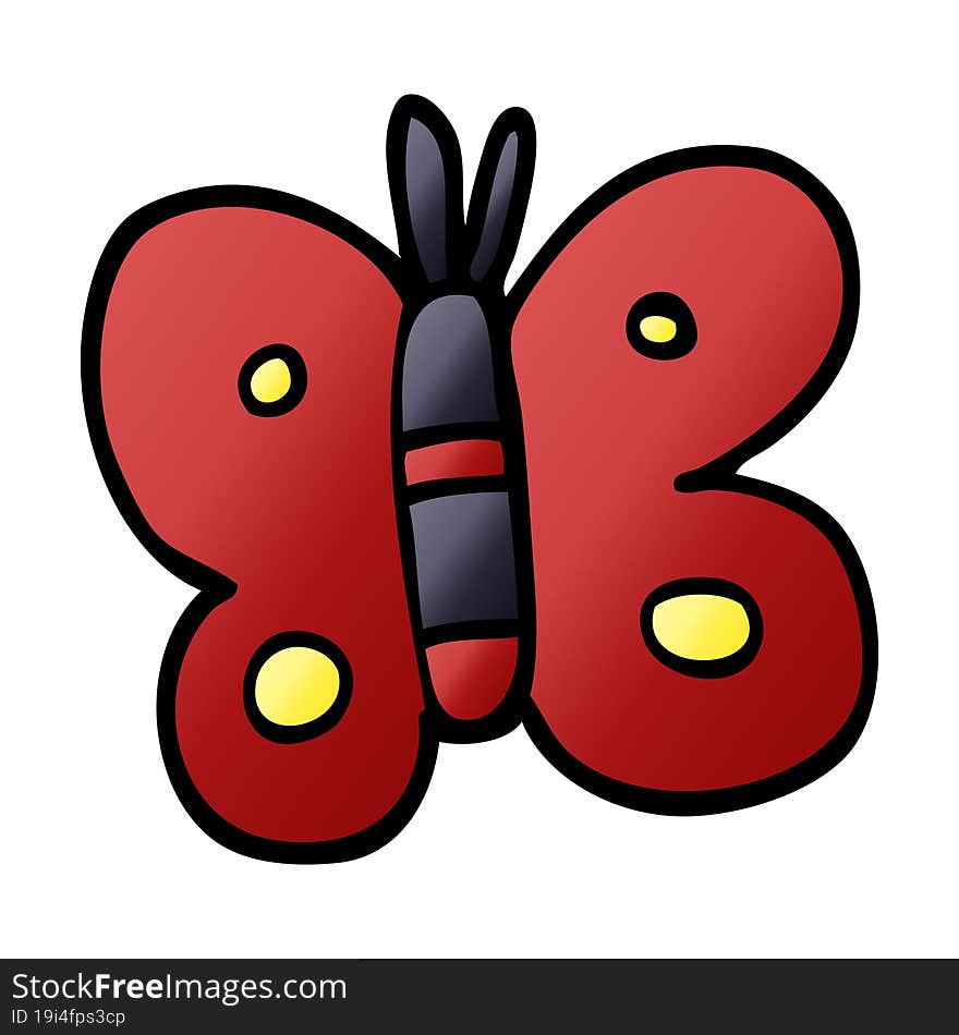 cartoon doodle butterfly