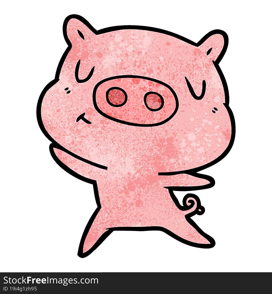 cartoon content pig. cartoon content pig