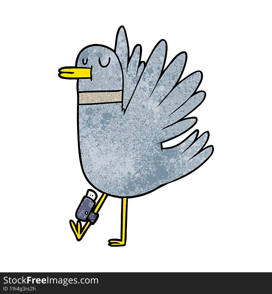 cartoon flapping wood pigeon. cartoon flapping wood pigeon