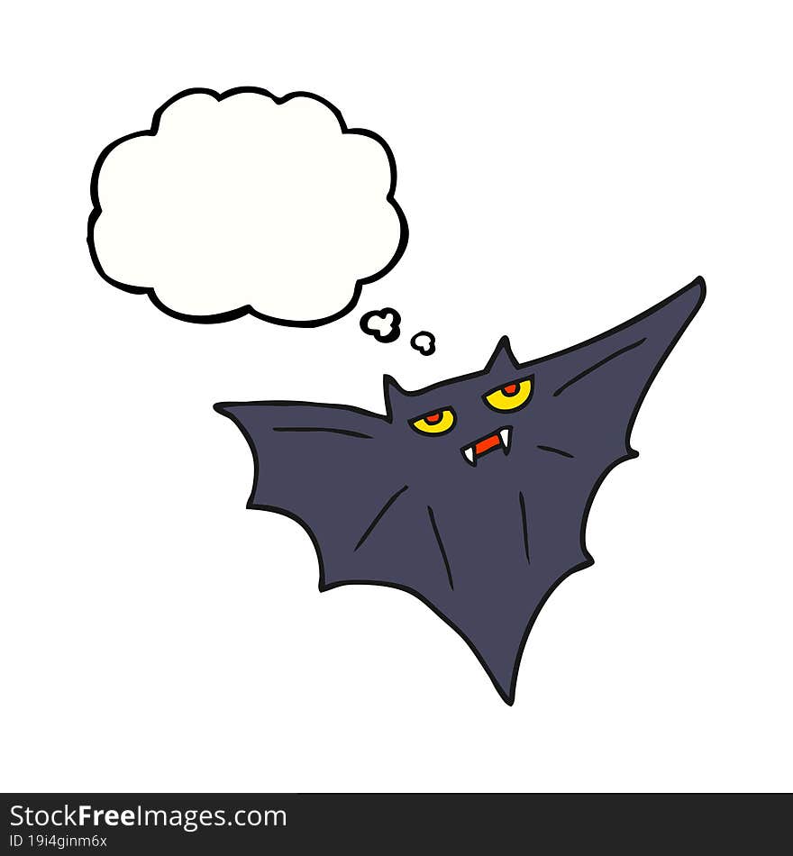 thought bubble cartoon halloween bat