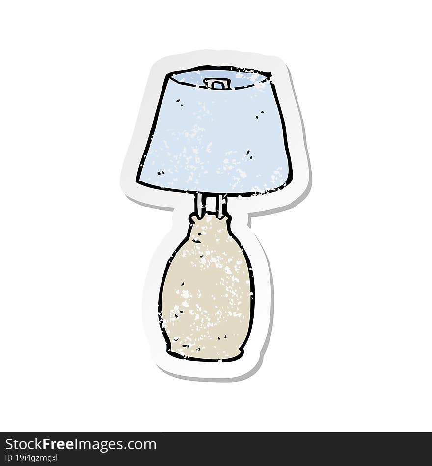 Retro Distressed Sticker Of A Cartoon Lamp