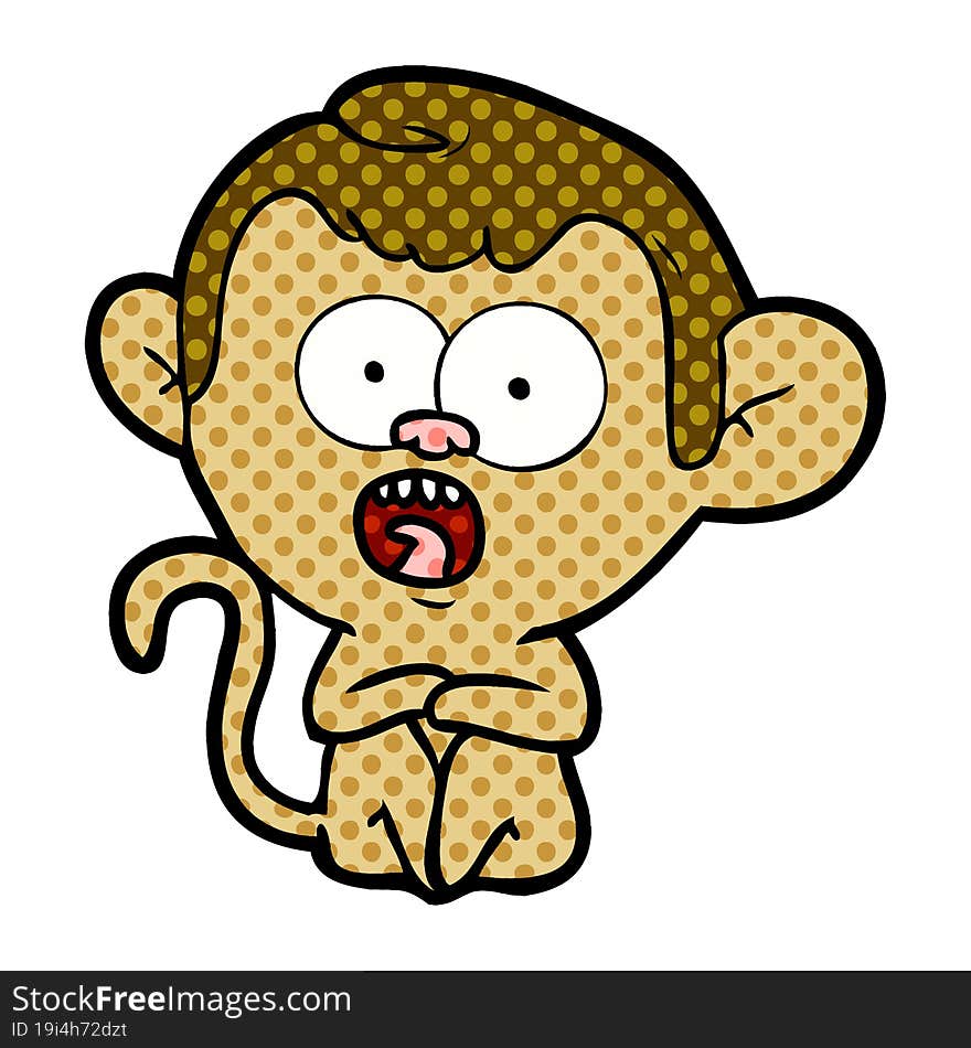 cartoon shocked monkey. cartoon shocked monkey