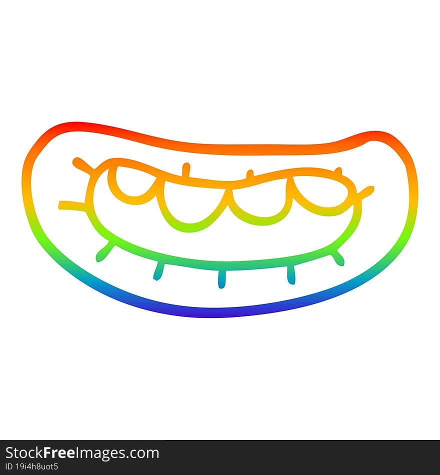 rainbow gradient line drawing cartoon mouth