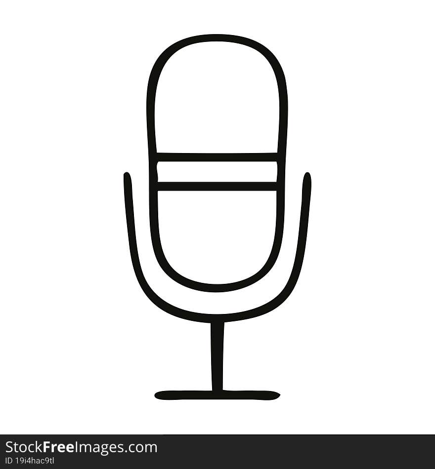 Line Drawing Cartoon Radio Microphone