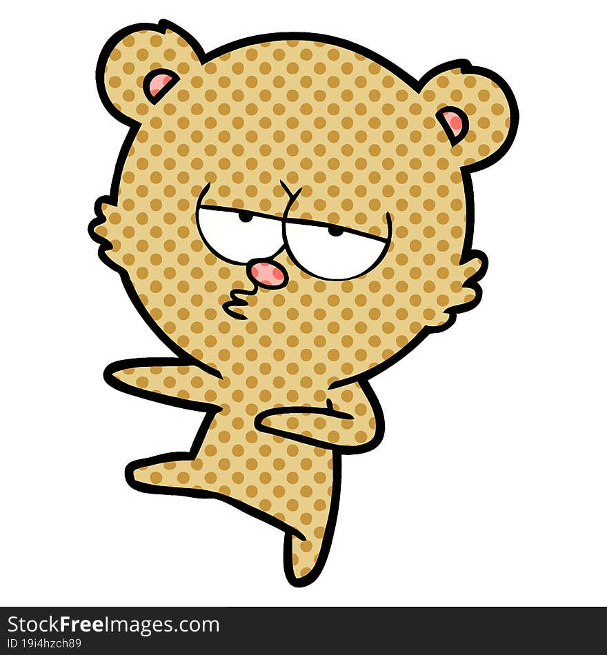 bored bear cartoon dancing. bored bear cartoon dancing