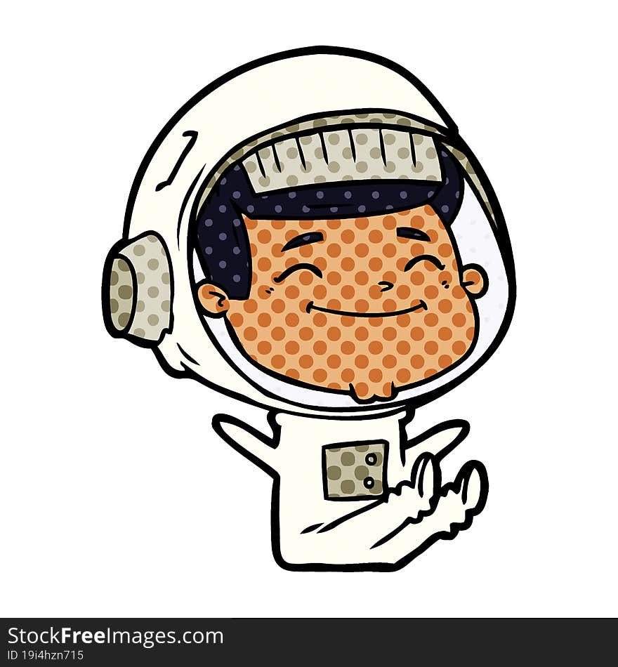 happy cartoon astronaut. happy cartoon astronaut