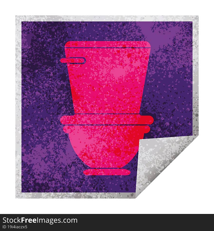 Toilet square peeling sticker