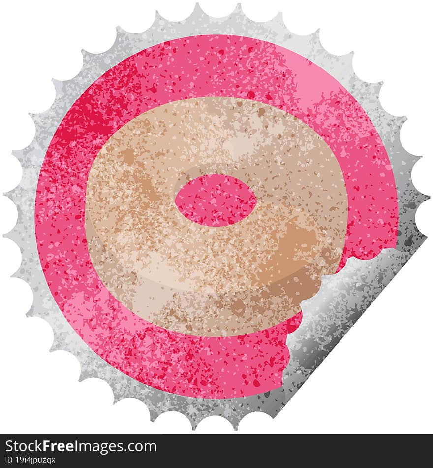 donut graphic vector illustration round sticker stamp. donut graphic vector illustration round sticker stamp