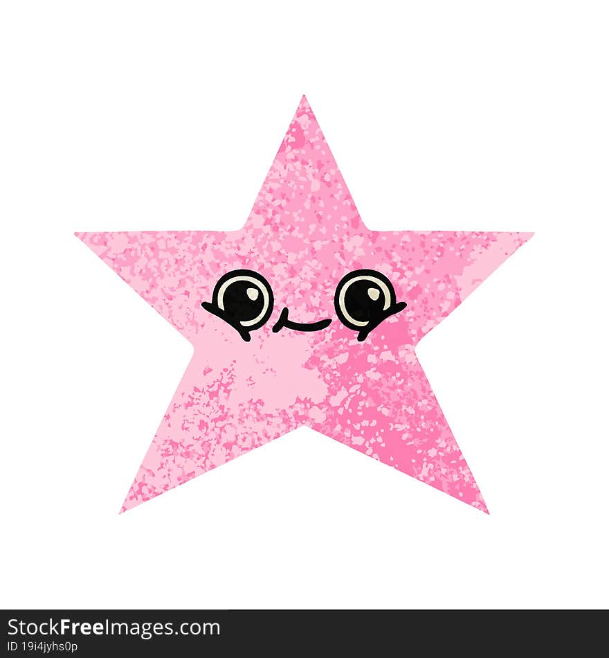 retro illustration style cartoon of a star fish