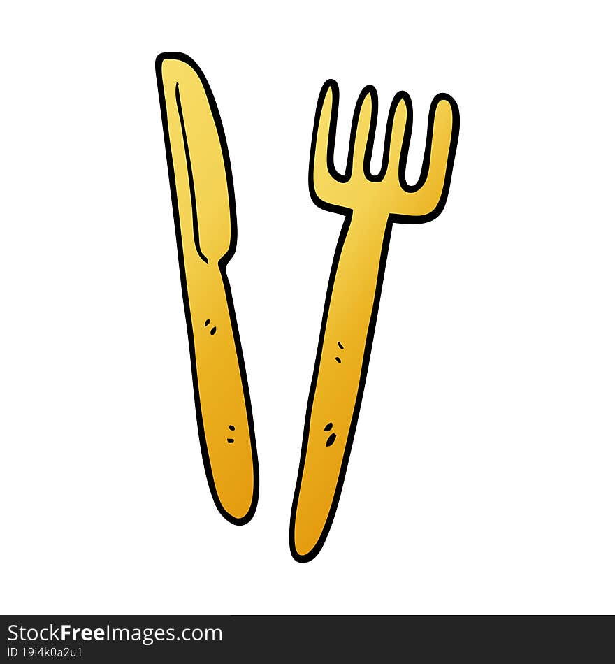 cartoon doodle knife and fork