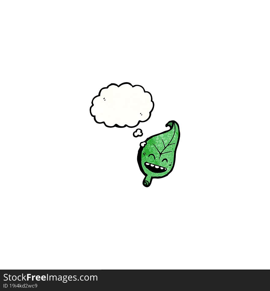 happy leaf with thought bubble