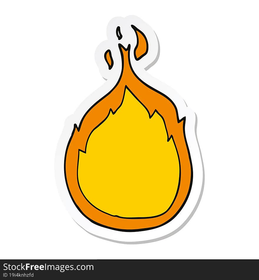 Sticker Of A Cartoon Flames