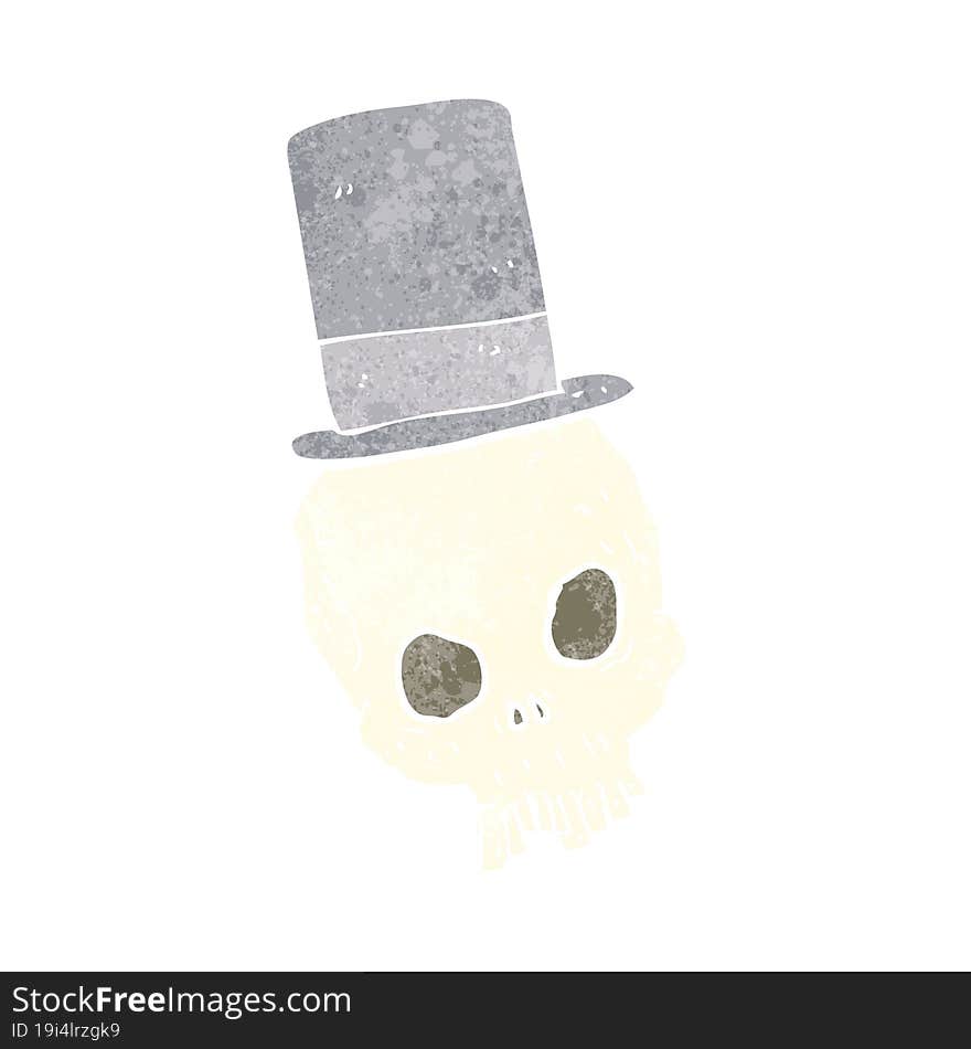 cartoon skull wearing top hat