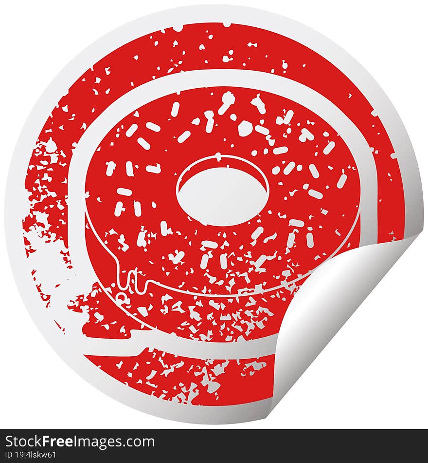 Tasty donut distressed sticker