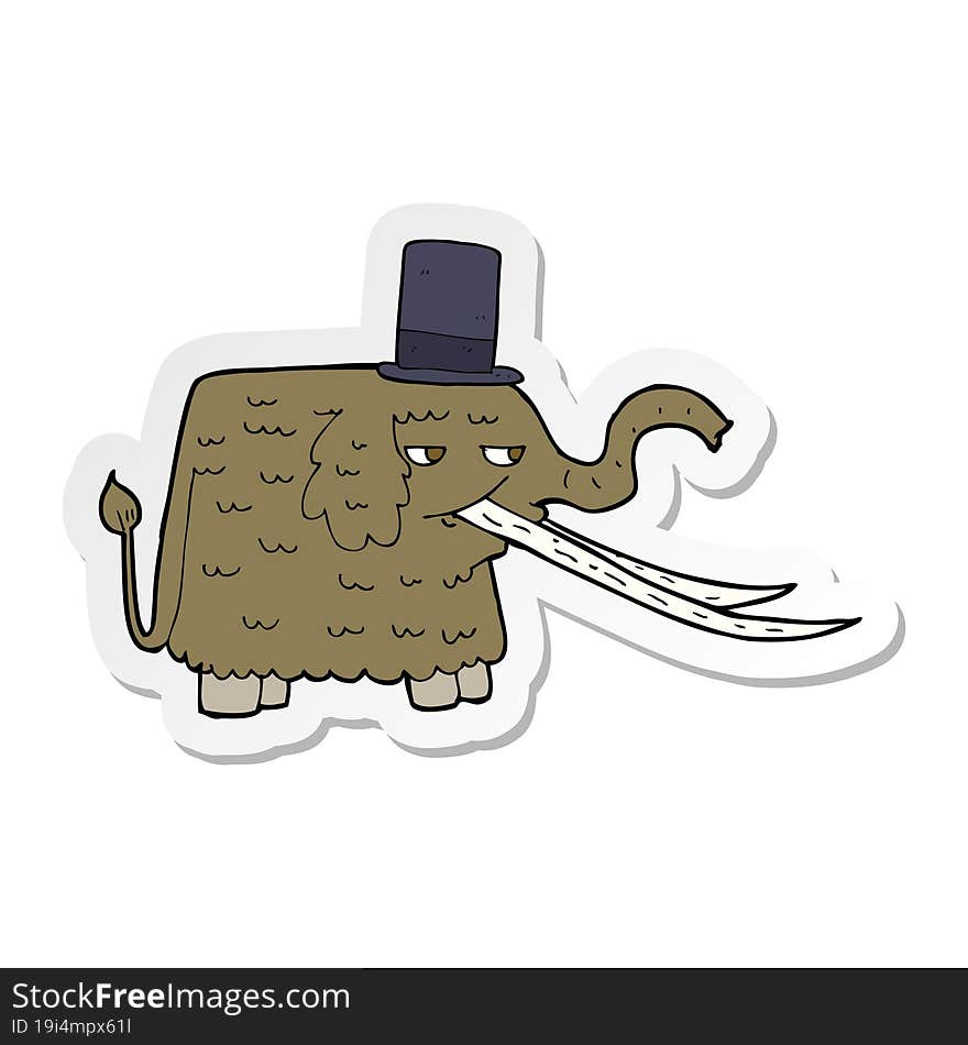 sticker of a cartoon mammoth