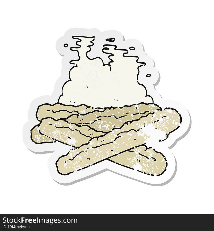 retro distressed sticker of a cartoon baguettes